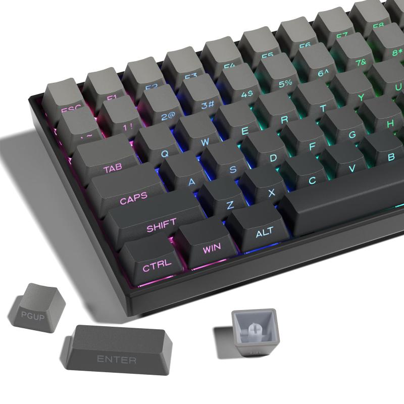 Rakuten - グラデーションキーキャップ、ダブルショットPBTキーキャップセット、100%、75%、65%、60%キーボード用カスタムキーキャップ。