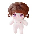 niannyyhouse 20cm ぬいぐるみ キャラメル 女の子 揚げた髪 裸の赤ちゃん ブラックヘア 属性なし 通常の体 ドール 綿人形 着せ替え(3)