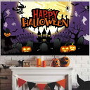 Lausatek ハロウィン タペストリー 壁掛け 飾り付け Happy Halloween 背景布 バナー 玄関 壁 窓 デコレーション 装飾 カボチャ ハロウィン飾り パーティー