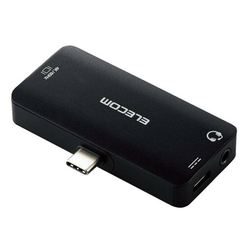エレコム 映像・音声変換アダプタ TypeC-HDMI 60Hz Type-C-4極φ3.5mmイヤホンジャック 給電機能付 PD100W対応 ブラック MPA-C35HDMIPDBK エレコム 映像・音声変換アダプタ TypeC-HDMI 60Hz Type-C-4極φ3.5mmイヤホンジャック 給電機能付 PD100W対応 ブラック MPA-C35HDMIPDBK