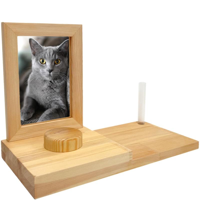 3world ペット 仏壇 供養台 お祈り 省スペース 木製 愛犬 愛猫 メモリアルステージ (供花・LEDろうそく..