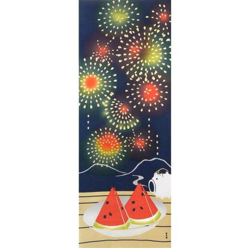 濱文様 絵てぬぐい スイカ花火 濱文様 絵てぬぐい スイカ花火
