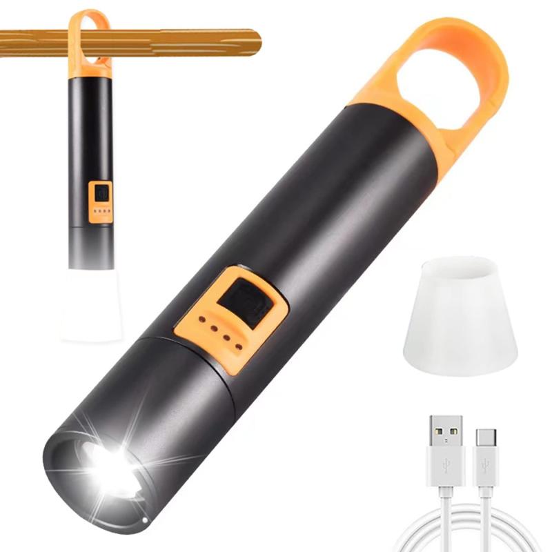 YZYOE 懐中電灯 led 強力充電式、戦術明るい懐中電灯1000高輝度、 スケーラブル戦術フラッシュポータブル手持ちフラッシュは、キャンプ、緊急時に適しています。