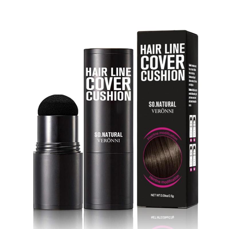 Rakuten - 生え際パウダー、髪の根元や分け目の白髪を隠します、ヘアファンデーション、 根元タッチアップマジカルヘアシャドウパウダー、瞬時に生え際シャドウカバーアップ、パフタッチ付き毛