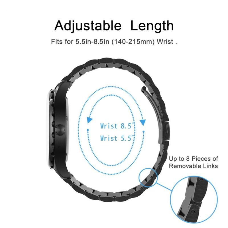 Lamshaw POWER WATCH バンド, ステンレス メタル ベルト 交換バンド 対応 MATRIX POWER WATCH スマートウォッチ (メタル-ブラック)