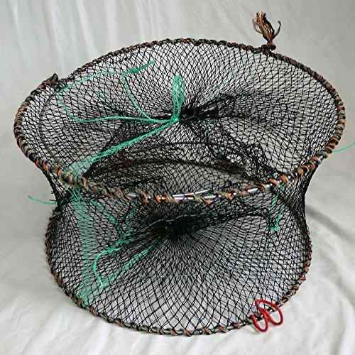 折りたたみ スプリング式 平置き もんどり (入り口3個タイプ) 高さ22cm 直径37cm (MK2)