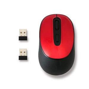 ワイヤレスマウス(レッド)HDM-7146RD PC2台に接続して簡単に切り替え 2レシーバー付