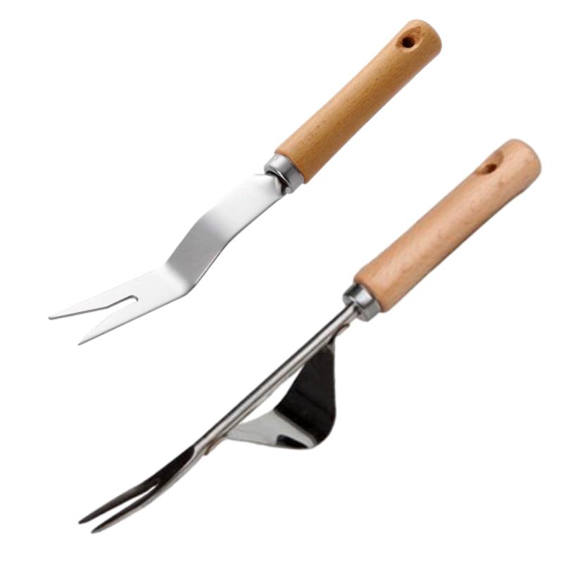 SAKIRABITO 草取りフォーク 2本セット 草抜き 雑草 草むしり テコ式 シャベル 熊手 レーキ ステンレス