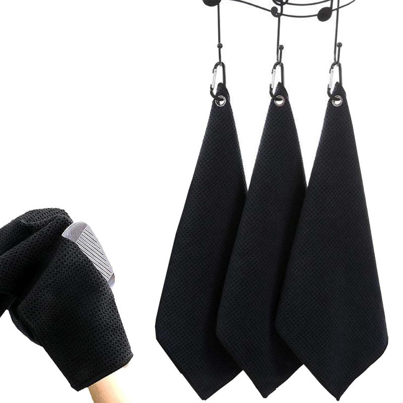 ゴルフ タオル、3枚 ゴルフボール拭き ゴルフタオル ゴルフ タオル エクササイズ タオル マイクロファ..