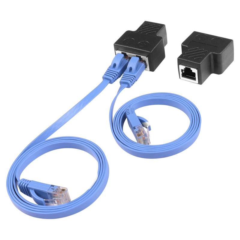 SinLoon (1ペア) RJ45 スプリッタ アダプタ イーサネットケーブル スプリッター Cat5 Cat5e Cat6 Cat7 RJ45 ネットワーク延長コネクタ イーサネットケーブルシェアキット 2個 Cat6ケーブル ルーター TV BOX