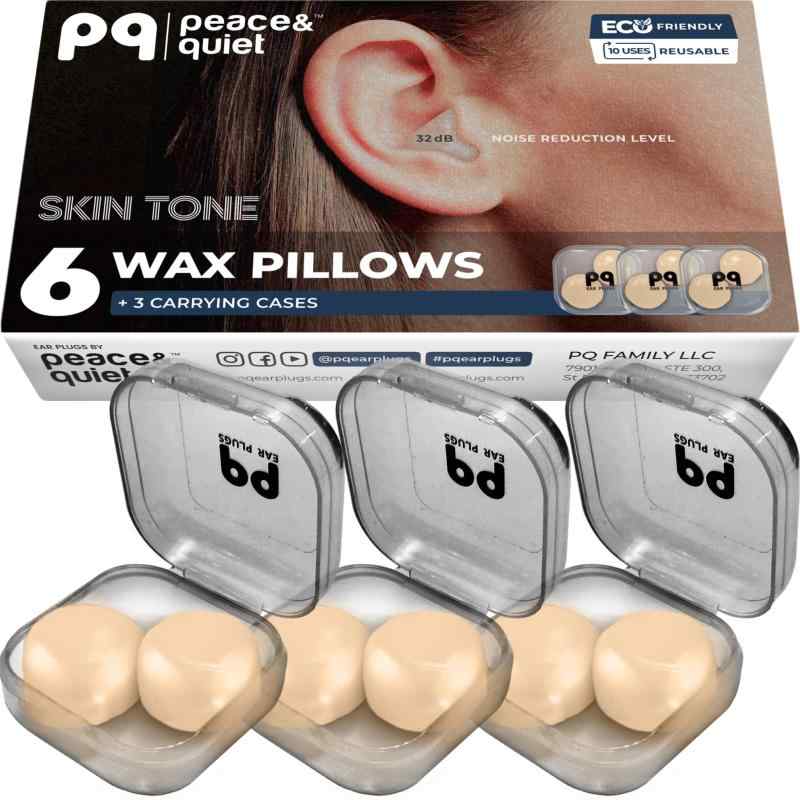PQ Silicone Ear Plugs for Sleeping - 6 Silicone Earplugs for Sleeping and Swimming - Noise Cance..