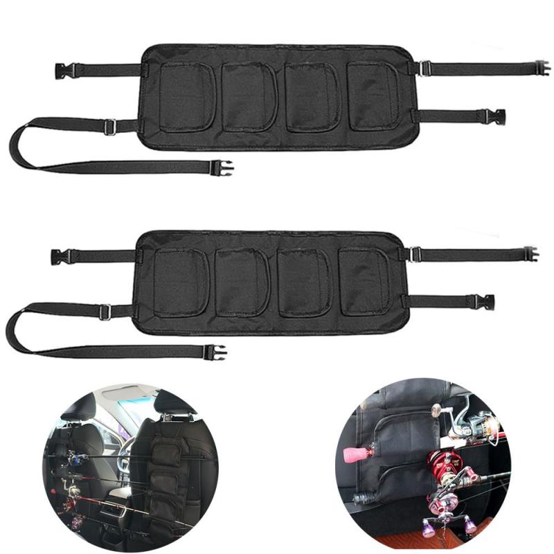 車用シート釣り竿収納ポケッ ドホルダー 車 車 釣り竿 ホルダー 釣竿 車 収納 4本のロッドを 滑り止め ..