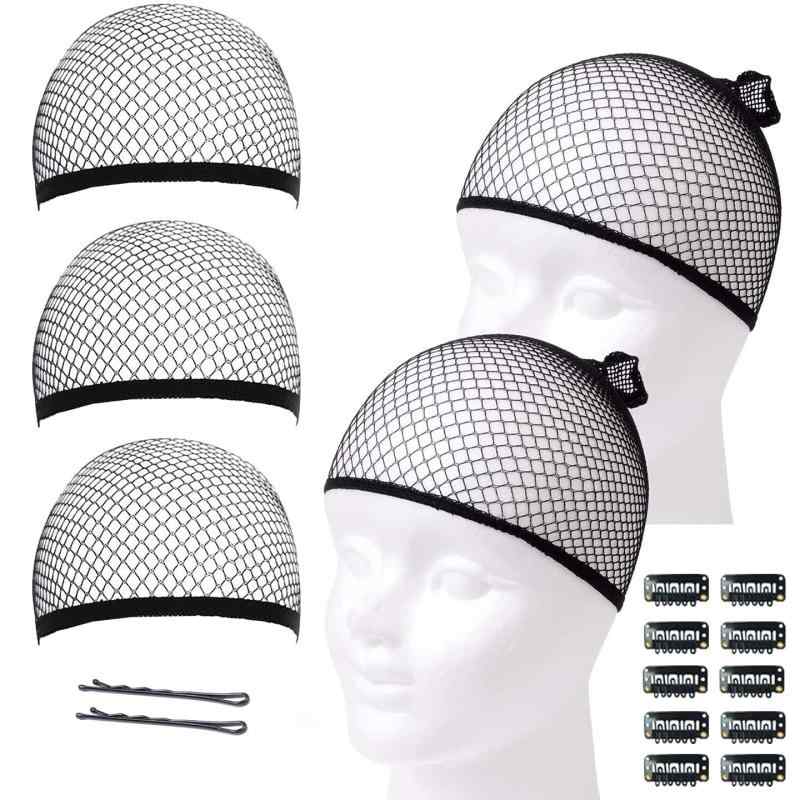 ウィッグネット コスプレ 筒型 黒 5個セット shefun ウィッグキャップ メッシュ メンズ 男女兼用 ブラック ヘアネット 痛くない 髪束ね ネット フリ...