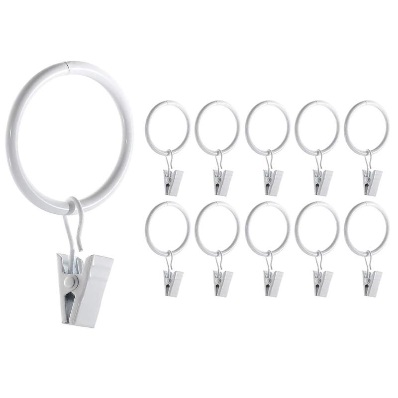 【C.M.】 カーテンリング カーテンクリップ付き 内径35mm 20個 スライドリング カーテンリングクリップ..