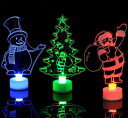クリスマス 装飾ライト 置物 イルミネーション 卓上装飾 3個セット led 卓上ライト サンタ クリスマスツリー 雪だるま クリスマスギフト ナイトライト