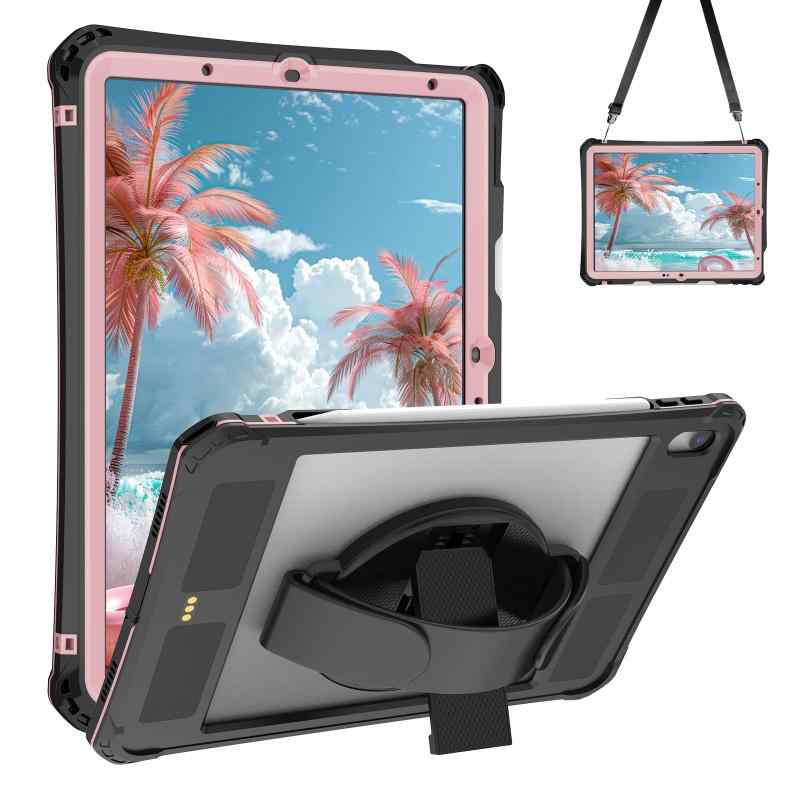 iPad Air11インチ防水ケース2024モデル (M2 第6世代) iPad air11防水カバー2024 iPad Air 第6/5/4世代 防水ケース(2024/2022/2020) IP68防水規格 軽量 薄型 耐衝撃 水場 全面保護 スタンド