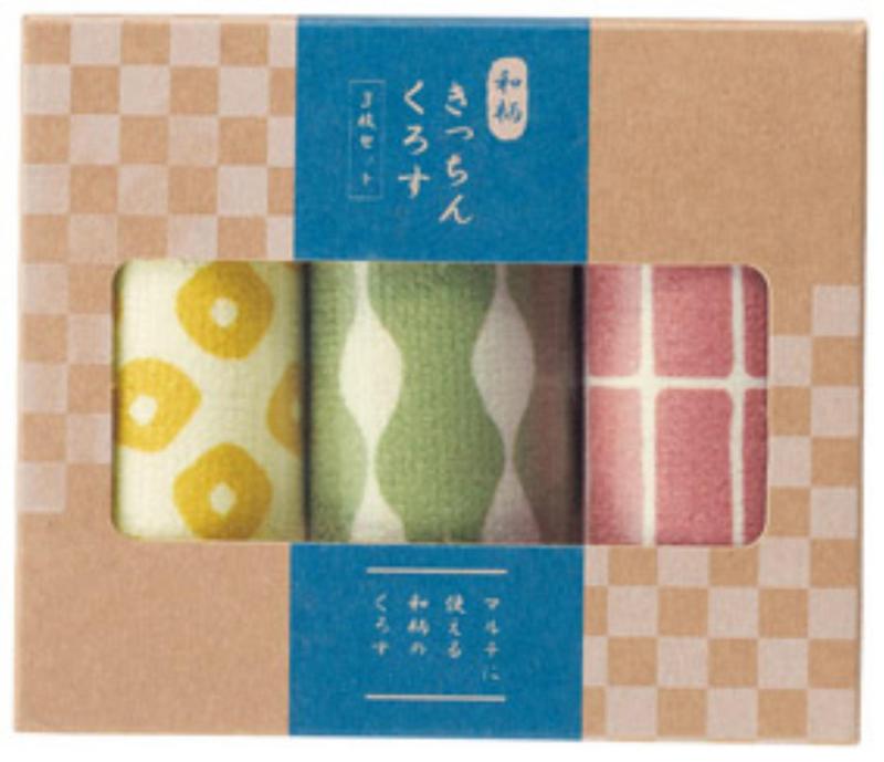 丸辰(Marutatsu) キッチンクロス ふきん マイクロファイバー 吸水 速乾 モダンテイスト 和柄 文様 3色セット