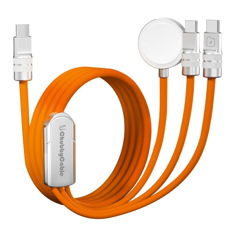 chubbycable 3 in 1 USB-Cケーブル Apple Watch充電器付き Type-C 高速データ転送ケーブル Apple Watch Series9/8/7/6/SE/5/4/3/2/1 対応 Smartphone Type-C 機器