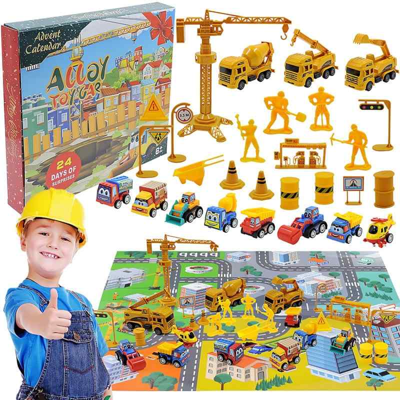 アドベントカレンダー 2025 建設車両 車 おもちゃセット 子供 クリスマスプレゼント 作業車両 工事カー 工事マップ付き カウントダウン カレンダー 室内遊び 男の子 誕生日 プレゼント 贈りのサムネイル