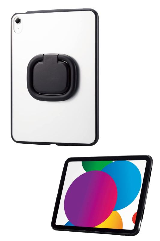 エレコム iPad 10.9 第10世代 (2022年) ケース カバー ハイブリッドケース リング付き TOUGH SLIM LITE ブラック TB-A22RTSLFCRBK