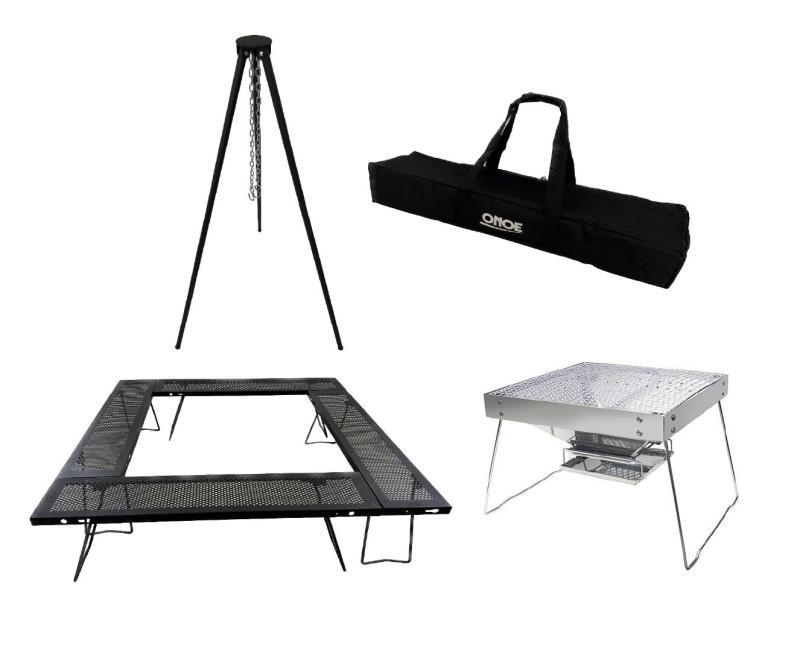 尾上製作所(ONOE) ハンディトライポッド HT-141吊り下げ料理に適合な三脚スタンド ダッチオーブンや鍋料理に 焚き火用に パイプを繋げるだけの簡単設営 軽量コンパクトなので手軽にアウトド