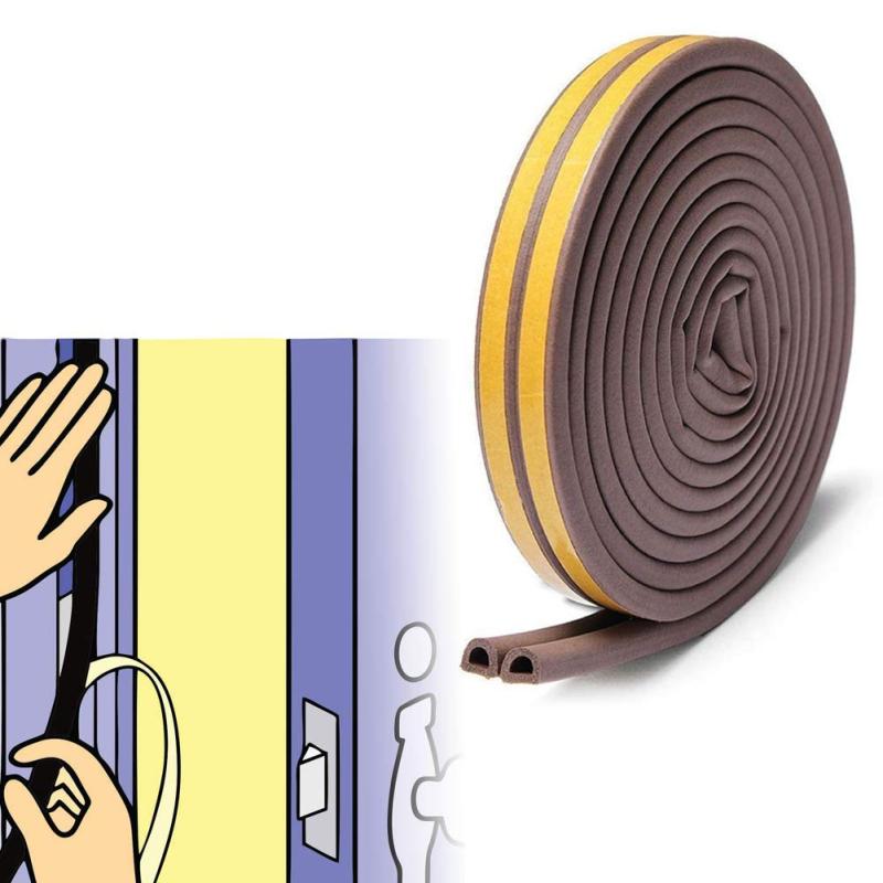 隙間テープ 窓 ドア すきま風防止 防音パッキン 引き戸 窓 扉 玄関用すきまテープ 虫塵すき間侵入防止シールテープ エアコン効率アップ D型 ホワイト