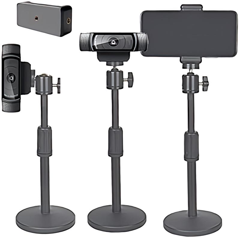 WEBカメラ ウェブカメラ 卓上 スタンド 卓上スタンド 伸縮 高さ調整 スマホホルダー 付き