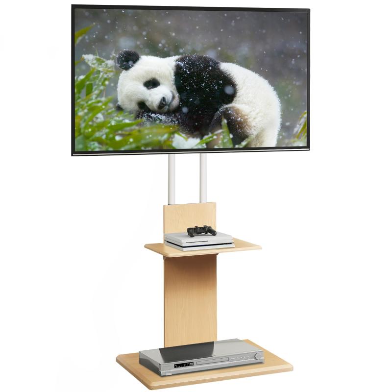 WLIVE テレビスタンド 壁寄せ TVスタンド 壁掛け テレビ台 高さ調節 キャスター付き 角度回転 調節可能..