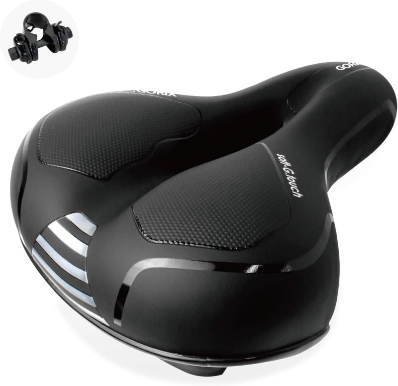 GORIX(ゴリックス) GX-C118 超肉厚 サドル ブラック 穴あき 低反発 お尻痛くない 柔らかクッション