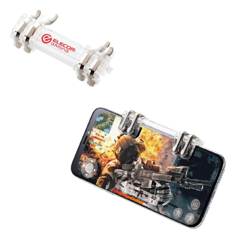 エレコム 荒野行動 PUBGMobile スマホ用ゲームコントローラー 射撃ボタン 4ボタン一体型