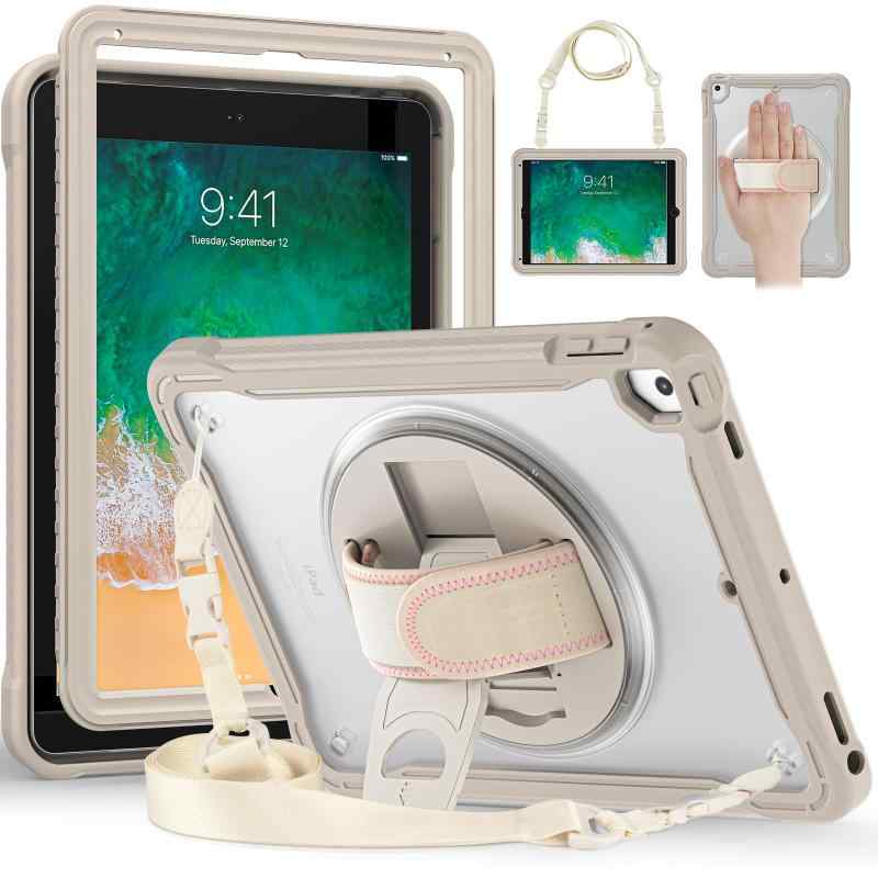 GOOVEN iPad Air 13インチ2025/2024（M3 M2）用ケース 360°回転ベルト 肩掛け ショルダー ペンシル 収納 iPad Pro12.9インチ 第 6 5 4 3 世代用ケース 耐衝撃 背面半透明 カバー 縦置き 横置き スタ