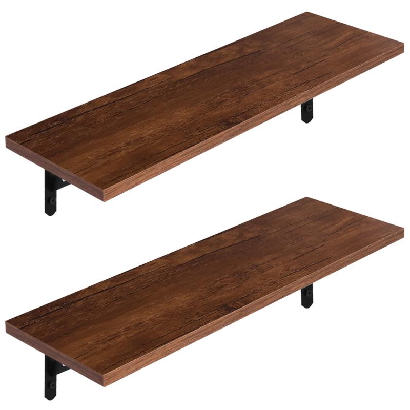 SIUSA 壁掛け棚 ウォールシェルフ 2個セット 壁 棚 ラック おしゃれ 天然木製 DIY 組み立て簡単 日本語..