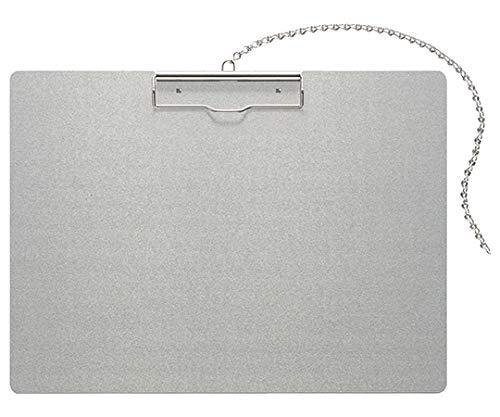 ナカキン アルミクリップボード チェーン付 AS-B4S-C ヨコ