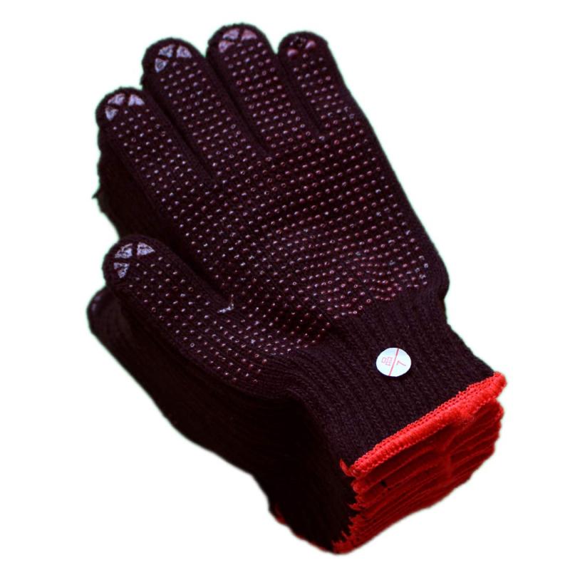 [SOY] 軍手 滑り止め 作業用 黒色 赤ボツ 12双 紳士用 手袋 C-251