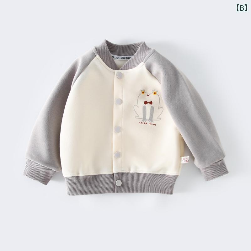 キッズ 男の子 女の子 長袖 コットン 開衫 ジャケット 春 春夏 動物 プリント かわ...