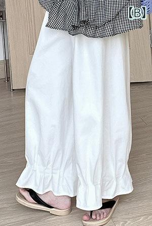 女の子 無袖 トップス 格子柄 ワイドパンツ セット 夏服 軽薄 綿混紡 ポリエステル...