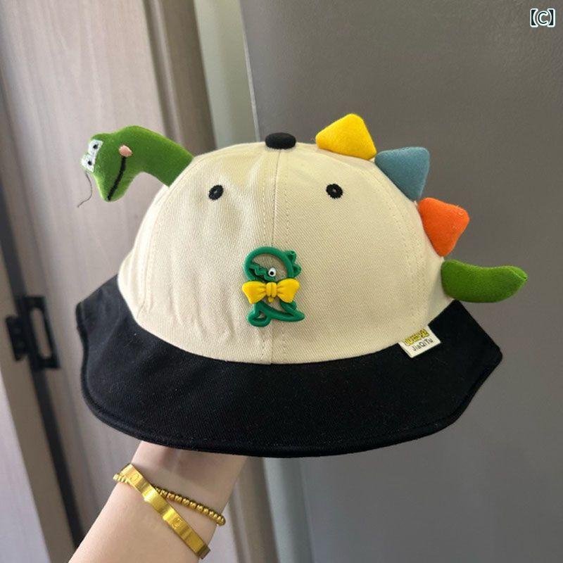 ベビー帽子 かわいい小熊柄 春夏 キッズ 男の子 女の子 漁夫帽 薄手 綿混 アクセリ...