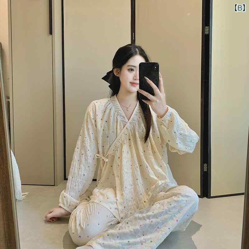 パジャマ レディース 授乳服 マタニティ 和服 セットアップ 上下セット 春夏用 ソ...