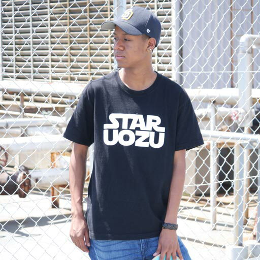 STAR UOZU　Tシャツ【ブラック×ホワイト】（サイズ展開:S/M/L/XL）