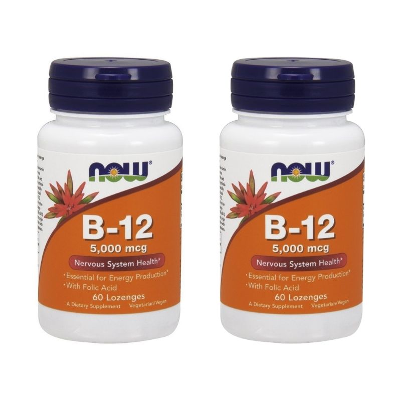 ★楽天Now Foods公式販売店★ 2個セット ビタミンB12 5000mcg 60粒 トローチ ナウフーズ【Now Foods】B12 with Folic Acid 5000 mcg 60 Lozenges 2set