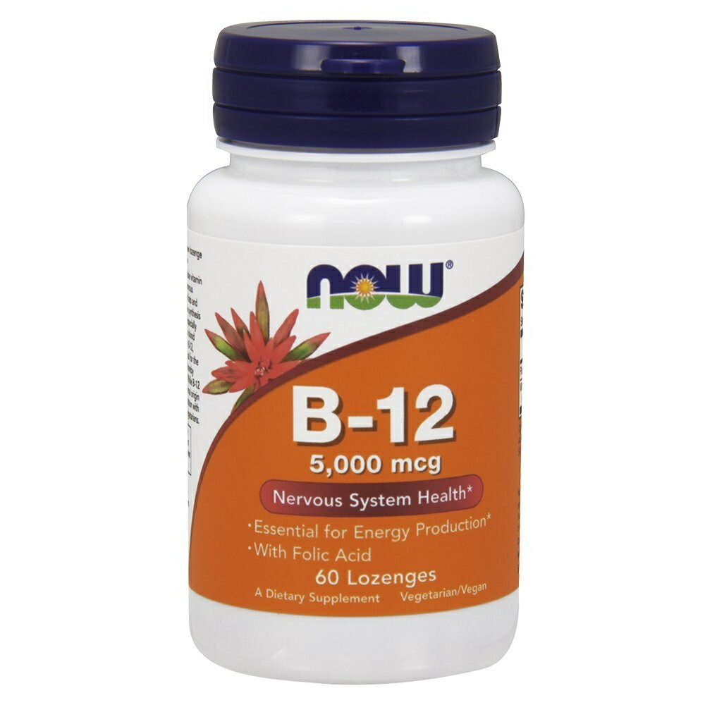 ★楽天Now Foods公式販売店★ ビタミンB12 5000mcg 60粒 トローチ ナウフーズ【Now Foods】B12 with Folic Acid 5000 mcg 60 Lozenges