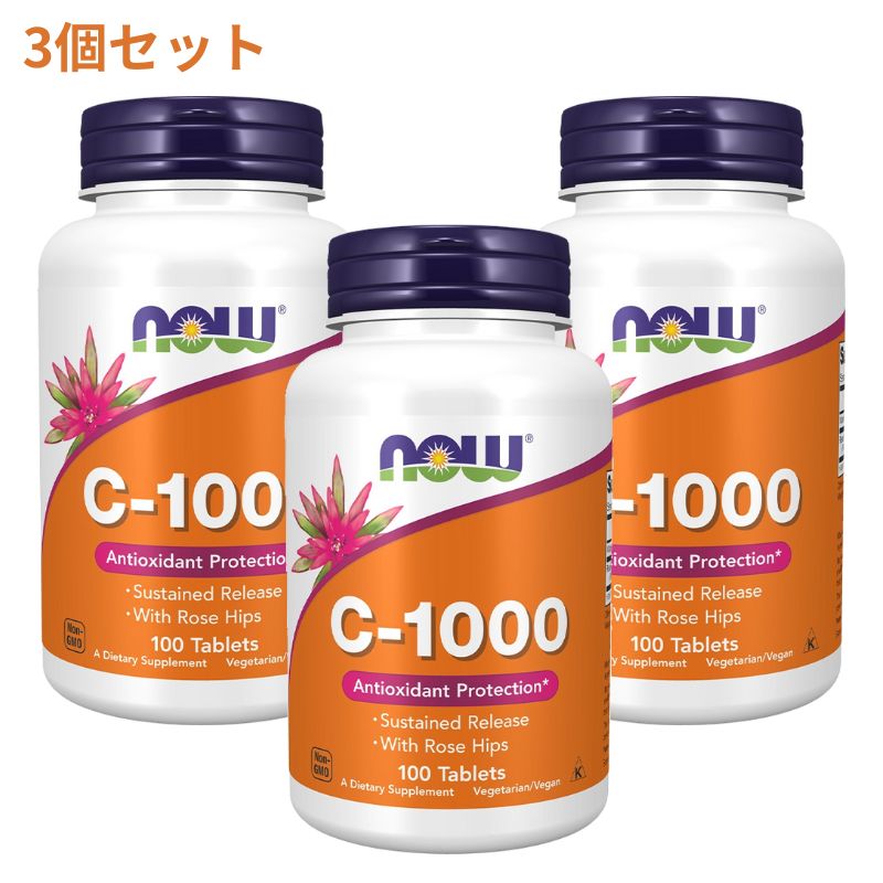 ŷNow FoodsŹ 3ĥå ӥߥC-1000 ҥå ꡼ 1000mg 100γ Ĺֻ³ ֥å ʥաNow FoodsVitamin C-1000 Sustained Release 100 Tablets