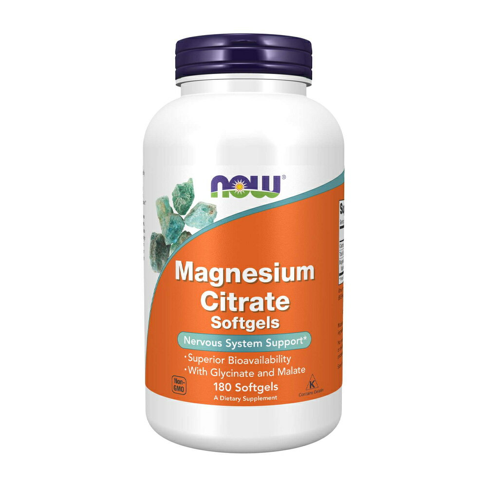 ★楽天Now Foods公式販売店★ クエン酸マグネシウム 180粒 ソフトジェル ナウフーズMagnesium Citrate Softgels 180 Softgels