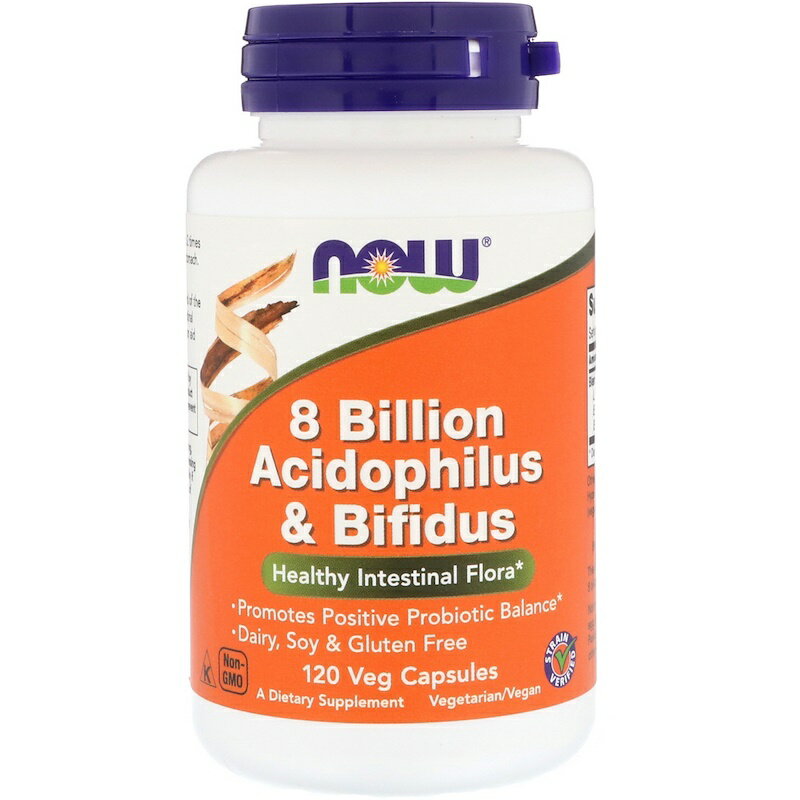 ★楽天Now Foods公式販売店★ ナウフーズ アシドフィルス菌＆ビフィズス菌 120粒【Now Foods】8 Billion Acidophilus Bifidus Veg Capsules 120CAP