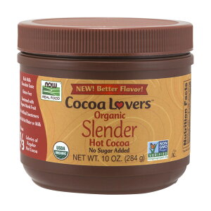 【楽天Now Foods公式販売店】 ココアラバー オーガニック スレンダー ホットココア 284g ナウフーズ 無糖 低カロリー 低脂肪【Now Foods】Real Food Cocoa Lovers Organic Slender Hot Cocoa, 10 oz