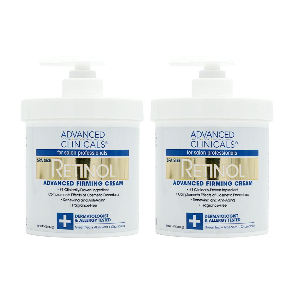 【送料無料】2個セット レチノールファーミングクリーム 454g アドバンスドクリニカルズ レチノール アドバンス ファーミングクリーム 美容 スキンケア 全身 顔 無香料 ボディークリーム【Advanced Clinicals】Retinol Advanced Firming Creamのサムネイル