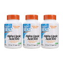 【送料無料】 3個セット アルファリポ酸 300mg 180粒 ベジカプセル ドクターズベスト【Doctor's Best】Alpha-Lipoic Acid 300, 300 mg, 180 Veg Capsules