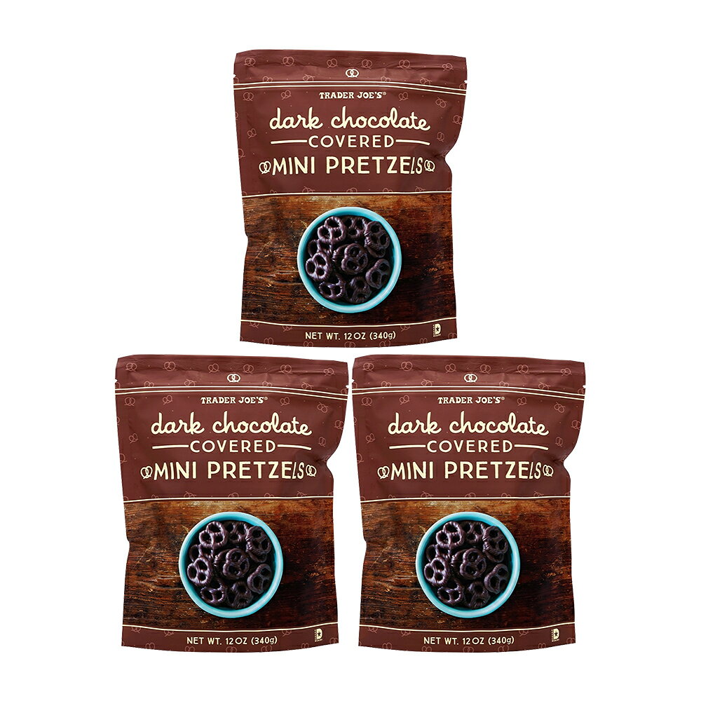 【送料無料】 3個セット ダークチョコレート カバーミニプレッツェル 340g お菓子 トレーダージョーズ トレジョ【Trader Joe's】Dark Chocolate Covered Mini Pretzels, 12 ozのサムネイル