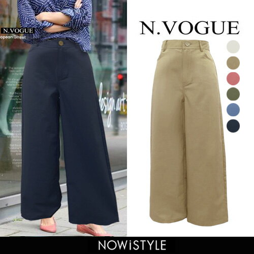 N.VOGUE(エヌヴォーグ）リネン混ワイドパンツ【4/19up_r】【メール便120円】韓国...