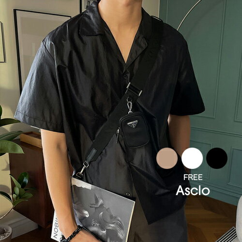 【クーポン利用で20%OFF】ASCLO(エジュクロ)ASCLO Coating Open Collar Shirt (3color)韓国 韓国ファッション　半袖 シャツ オープンカラー3rdspring2【7】※メール便不可のサムネイル